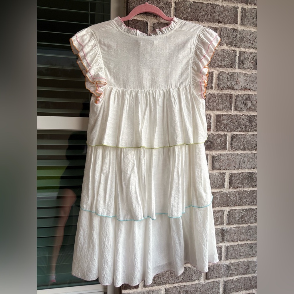 English Factory Colorblock Edge Tiered Ruffle Mini Dress - Picture 7 of 9